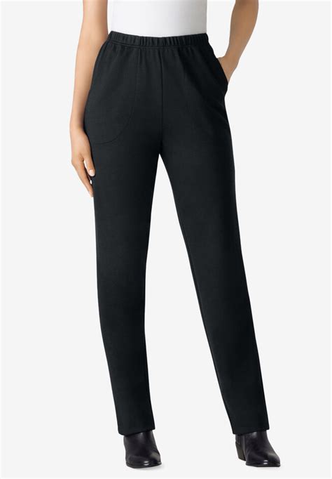 Straight Leg Ponte Knit Pant Woman Within