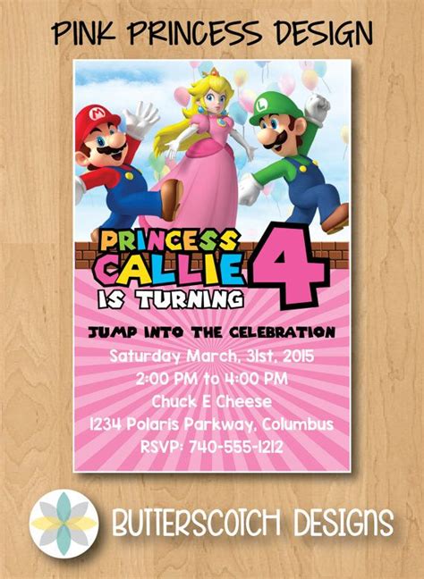 Super Princess Birthday Invitation Pick From 2 Designs Etsy