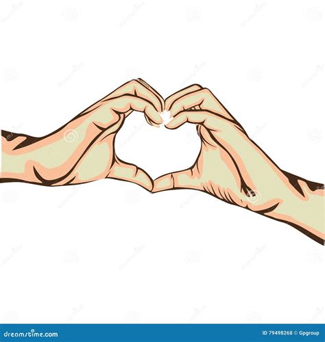 Hands Making Heart Gesture Image Stock Vector Illustration Of Element