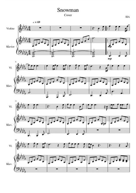 Sia Snowman Sheet Music Downloads