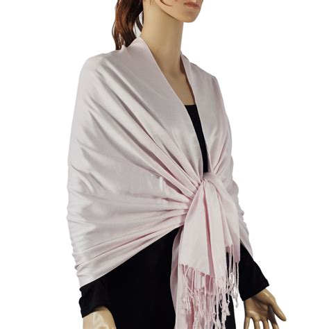 Satin Solid Pashmina Perimmon Light Pink Wholesale Scarves City