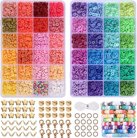 Zepitniy Pi Ces Perles Plates Pour Bracelet Couleurs Perles