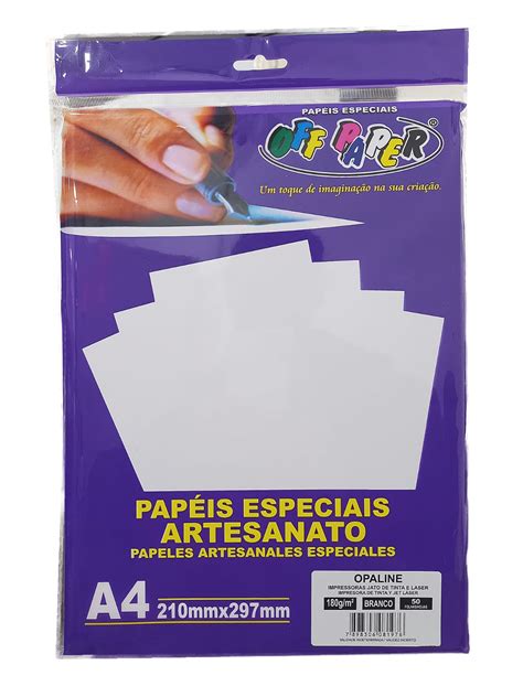 Papel Off Paper Opaline Branco 180grs A4 Pacote 50 Folhas 00031