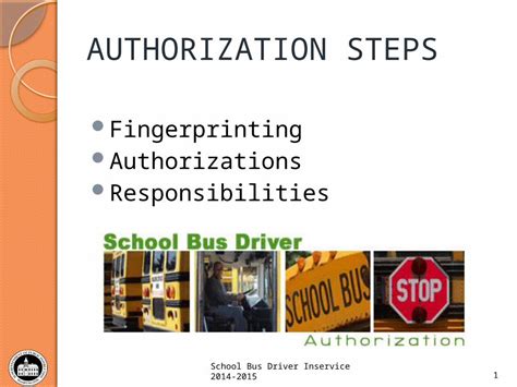 Pptx Authorization Steps Fingerprinting Authorizations Responsibilities School Bus Driver