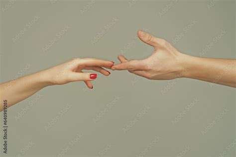 Reaching Touching Couple Hands Reach Hand Sensual Touch Fingers Two