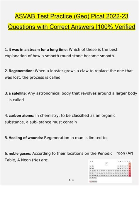 ASVAB Test Practice Geo Picat Questions With Correct Answers 100