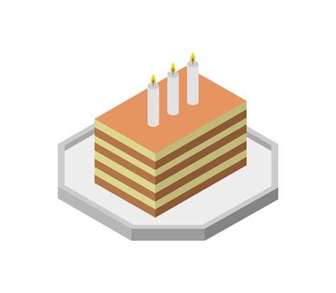 Premium Vector Isometric Cake