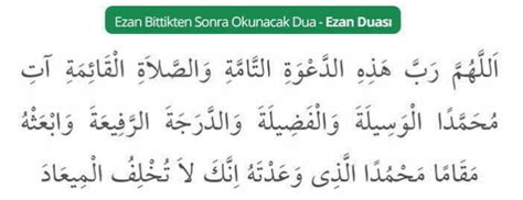 Ezan Duası Anlamı Okunuşu Faziletleri Arapça ve Türkçe Yazılışı