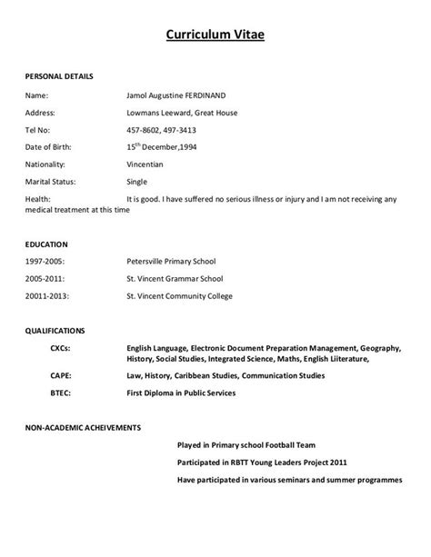 Zambian Curriculum Vitae Sample Things To Avoid In Zambian Curriculum