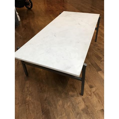 CB2 Large Slab Marble Coffee Table AptDeco