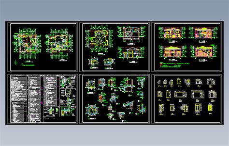 多层别墅建筑施工图autocad模型图纸下载 懒石网