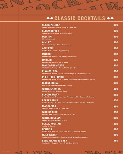 Menu of 1522 - The Pub, Residency Road, Bangalore | Dineout