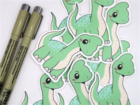 Chibi Brachiosaurus Dino Sticker Paleo Patchworks