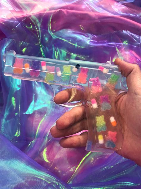 Real Size Resin Gun With Gummy Bears And Pills Pistol Etsy