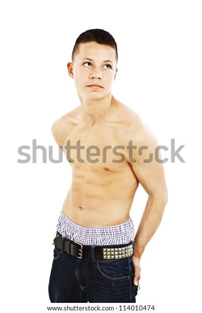 Handsome Naked Muscular Male Body Isolated Stock Photo 114010474 Shutterstock