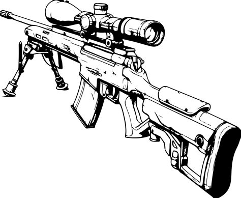 Free Sniper Rifle Military Background Black And White Svg Vector File For Laser Cutting K40