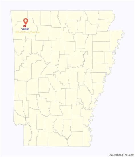 Map of Goshen town, Arkansas - Thong Thai Real