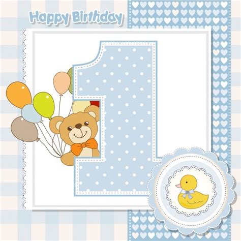 Free Vector | Birthday number 1 card