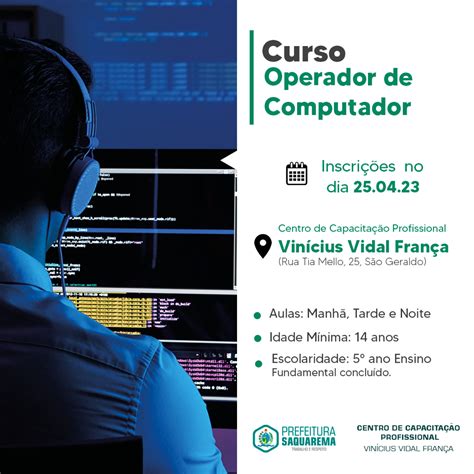 Curso Operador De Computador - Prefeitura oferece curso gratuito de Operador de Computador ...