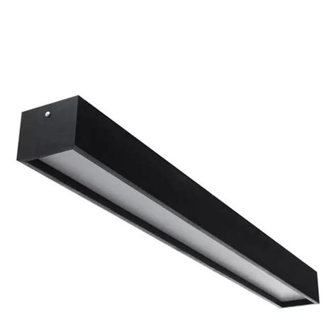 Lámpara de techo rectangular negra de madera 60 x 10 cm 1 o 2 luces