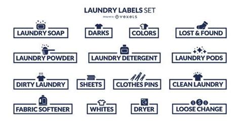 Laundry organization labels set Laundry Fabric Softener, Powder Laundry ...