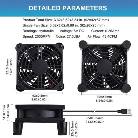 Gdstime Quiet Mm Fan Router Cooler Fan Mm X Mm Dc V Usb