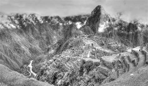 Machu Picchu Peru Black And White Photograph By Simon Northcott