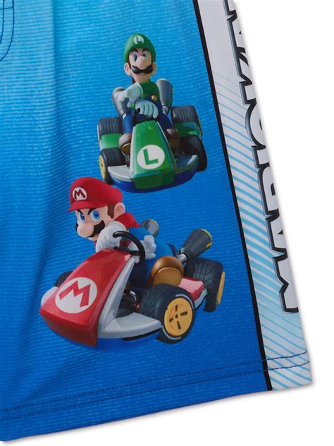 Mario Kart Boys Rash Guard And Swim Trunks 2 Piece Set Sizes 4 12