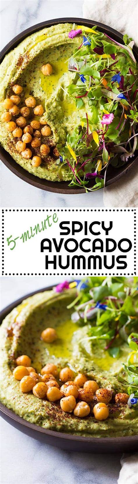 5 Minute Spicy Avocado Hummus Green Healthy Cooking