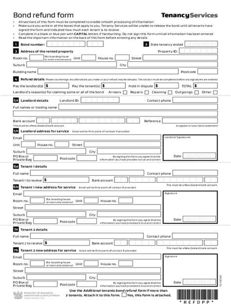 Nz Tenancy Services Bond Refund Form Fill Online Printable