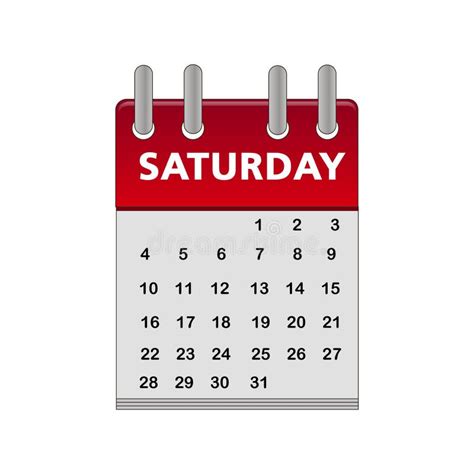 Calendar Icon Of Saturday Stock Illustration Illustration Of Business