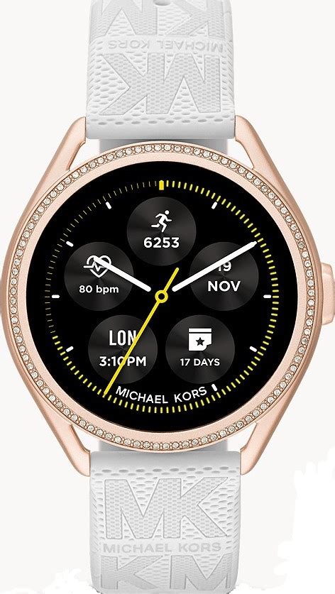 Michael Kors Mkt5141v Gen 5e Mkgo White Rubber Smartwatch 43mm