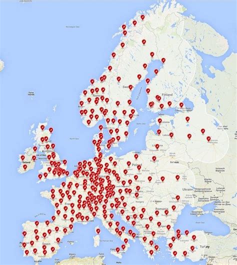 Map Of Planned Tesla Supercharger Stations In Europe By End Of 2016