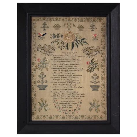 Antique Sampler 1838 By Maryann Sanders At 1stdibs