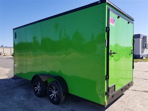 Electric Green 7x16 Blackout Enclosed Trailers. (ad 770) - USA Cargo ...