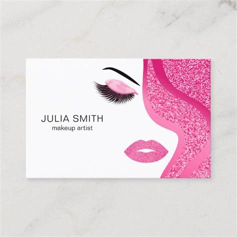 Makeup Artist Business Card With Glitter Effect Zazzle Makeup