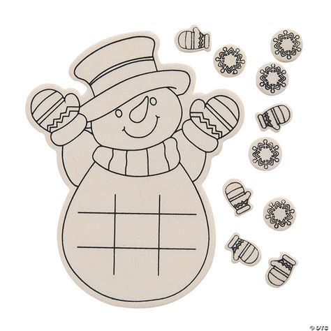 Color Your Own Snowman Tic Tac Toe Kits 12 Pc