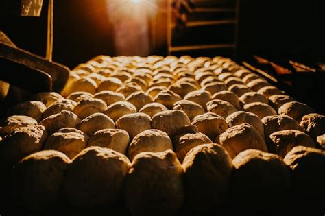 Premium Photo Making Bread In Bakery Uncooked Bread Dough On A Rack