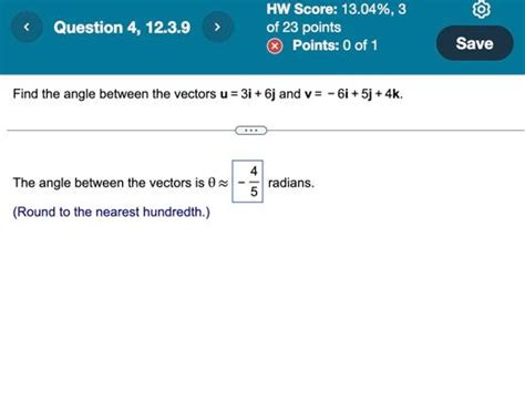 Solved Find The Angle Between The Vectors U3i6j And