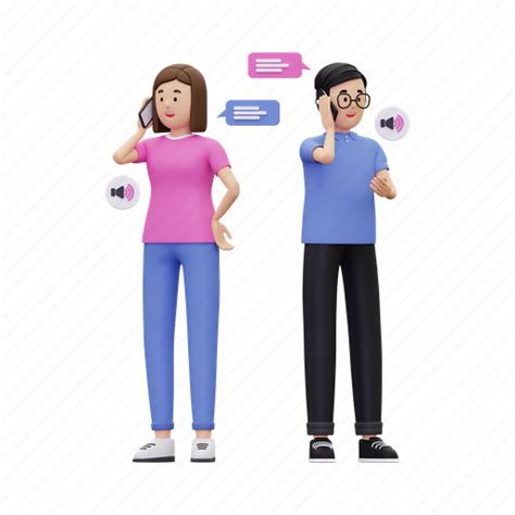 Conversation Speech Talk Dialogue Communication Discussion Telephone 3d Illustration