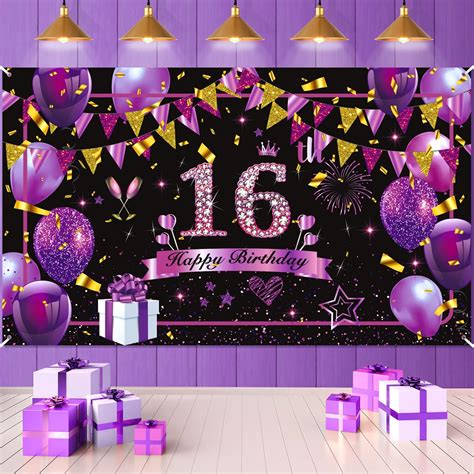 Amazon Purple Th Birthday Decoration Banner For Women Large