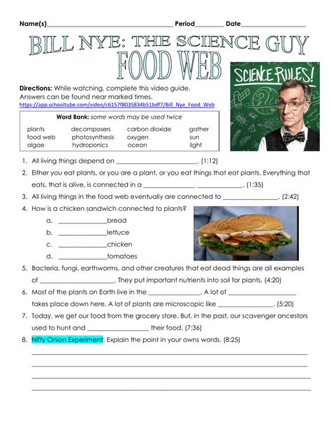 Food Webs Bill Nye