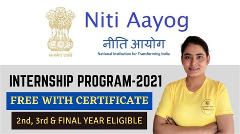 Niti Aayog Internship With Certificate Completely Free Best