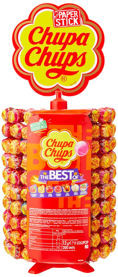 Chupa Chups The Best Of Pops Drum Display Ct Assorted Flavors