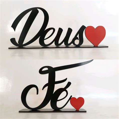 Kit 2 Placas Decorativas Fé E Deus Elo7 Produtos Especiais