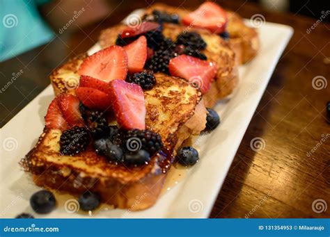 French Toast With Fresh Berries Stock Image Image Of Blueberry