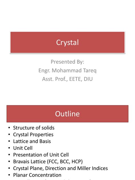 Chapter 1 Crystal Pdf Crystal Structure Crystallite