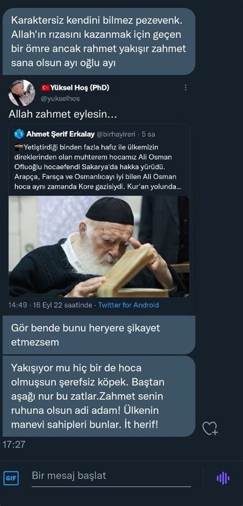 Dery Zer On Twitter Rt Yukselhos Ali Osman Hoca De Il Haim