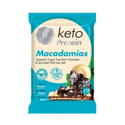 YL Protein Macadamias Vegan Dark Chocolate 40g Youthful Living