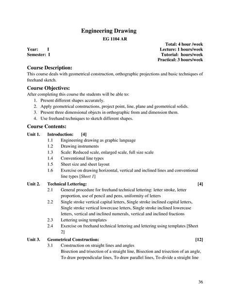 SOLUTION Engineering Drawing Syllabus Studypool